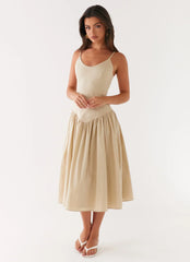 Azalea Midi Dress - Beige