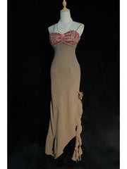 Vintage Prom Dresses 90s Mermaid Spaghetti Strap Chiffon Long Semi Formal Evening Outfits N3655