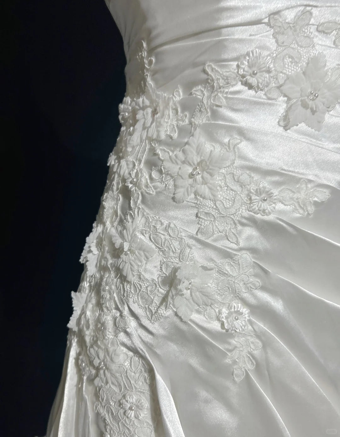 Vintage Prom Dresses Inspo Mermaid One Shoulder White Satin 80s With Lace Formal Gowns N3380