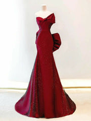 Sexy Special Occasion Dress Mermaid Sweetheart Red Prom Dresses With Pleated Party Dress Long Evening Dresses AB2108