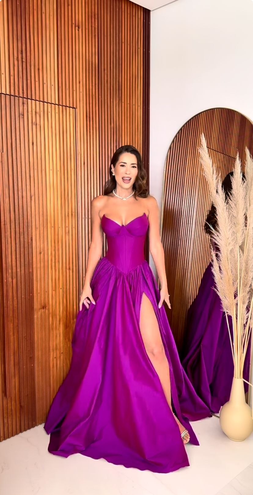 Modest Senior Prom Dresses High Schools Inspiration A Line Sweetheart Purple Slit Semi Formal Grad Long Prom Dress For Teens AB2145