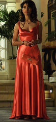 Elegant Mermaid Cowl Neck Satin Red Long Formal Prom Evening Dress Dinner Outfits Party Gowns AB2143
