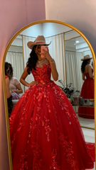 Classy Ball Gown Sweetheart Lilac Tulle Appliques Prom Dresses Party Dress Long Evening Dresses AB2151