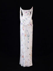 Floral Prom Dress Aesthetic Sheath Strapless With Pleated Style Impress White Long Prom Dresses Party Formal Gowns SA003