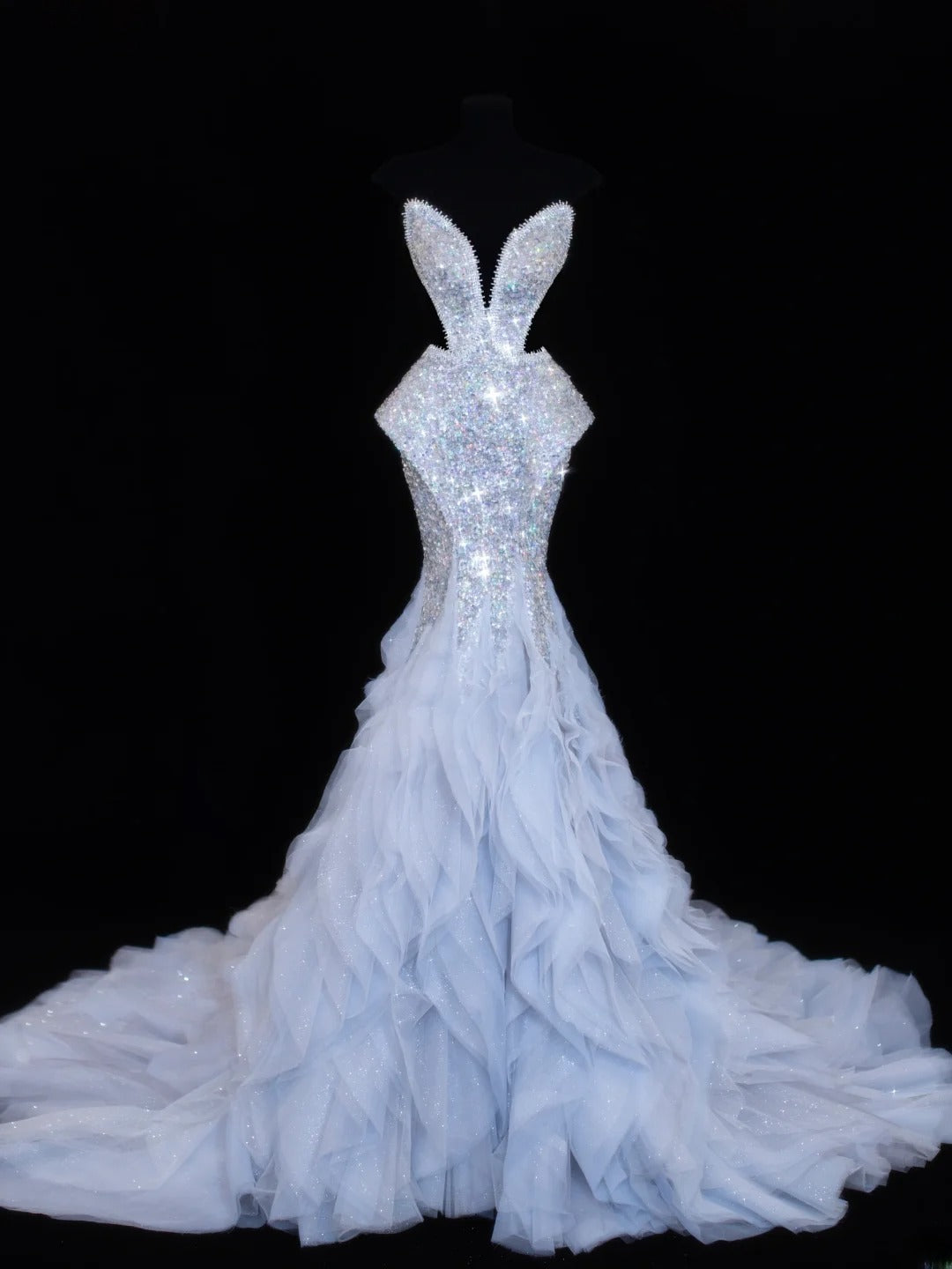 Sequin Prom Dress Aesthetic Mermaid Strapless With Pleated Style Impress Tulle Long Prom Dresses Party Formal Gowns SA006