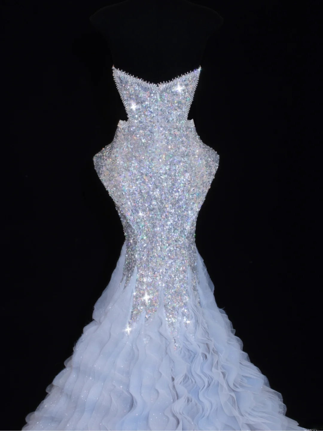 Sequin Prom Dress Aesthetic Mermaid Strapless With Pleated Style Impress Tulle Long Prom Dresses Party Formal Gowns SA006