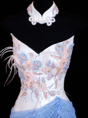 Affordable Sequin 1950s Formal Mermaid Sweetheart With Beads Feather Style Impress Long Prom Dresses Party Formal Gowns SA024