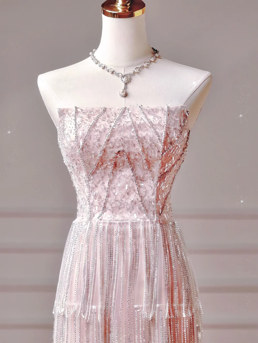 Chic Prom Dresses Aesthetic A Line Strapless Pink With Pleated Beads Inspo Impress Long Party Formal Gown For Teenagers High Schools AQ029