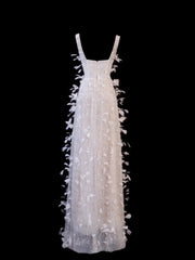 Affordable Sequin 1950s Formal A line Square Neck Sequins Feathers With Beads Style Impress Long Prom Dresses Party Gowns SA036