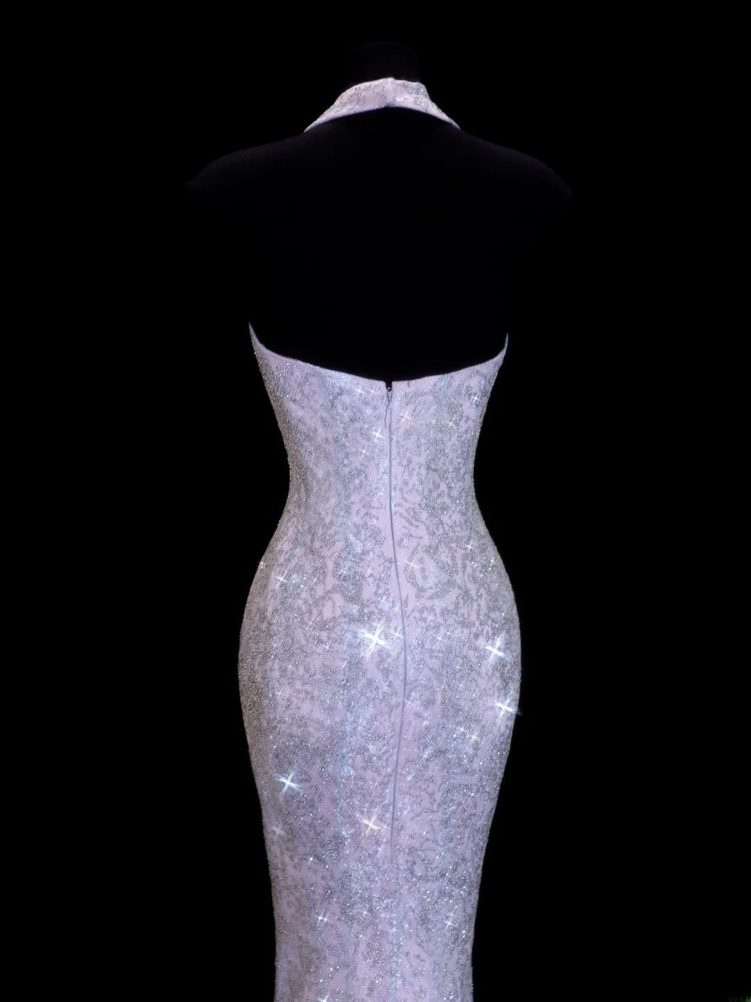Affordable Sequin 1950s Formal Mermaid V Neck Sequins Slit With Beads Style Impress Long Prom Dresses Party Gowns SA044