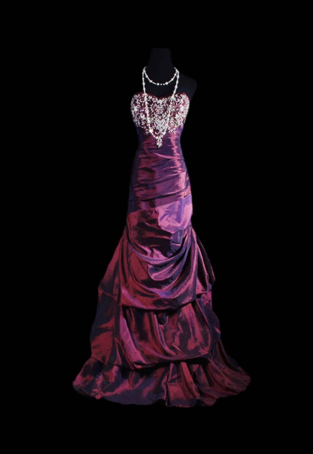 Vintage Prom Dresses 90s Formal Mermaid Sweetheart Grape Taffeta With Beadings Long Party Gowns Prom Dresses AS046