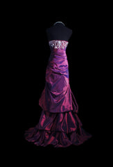 Vintage Prom Dresses 90s Formal Mermaid Sweetheart Grape Taffeta With Beadings Long Party Gowns Prom Dresses AS046