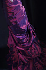 Vintage Prom Dresses 90s Formal Mermaid Sweetheart Grape Taffeta With Beadings Long Party Gowns Prom Dresses AS046