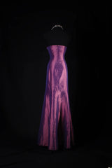 Vintage Mermaid Sweetheart Grape Taffeta Long Party Dress With Beads 1950s Retro Classy Birthday Dinner Prom Dress AS053