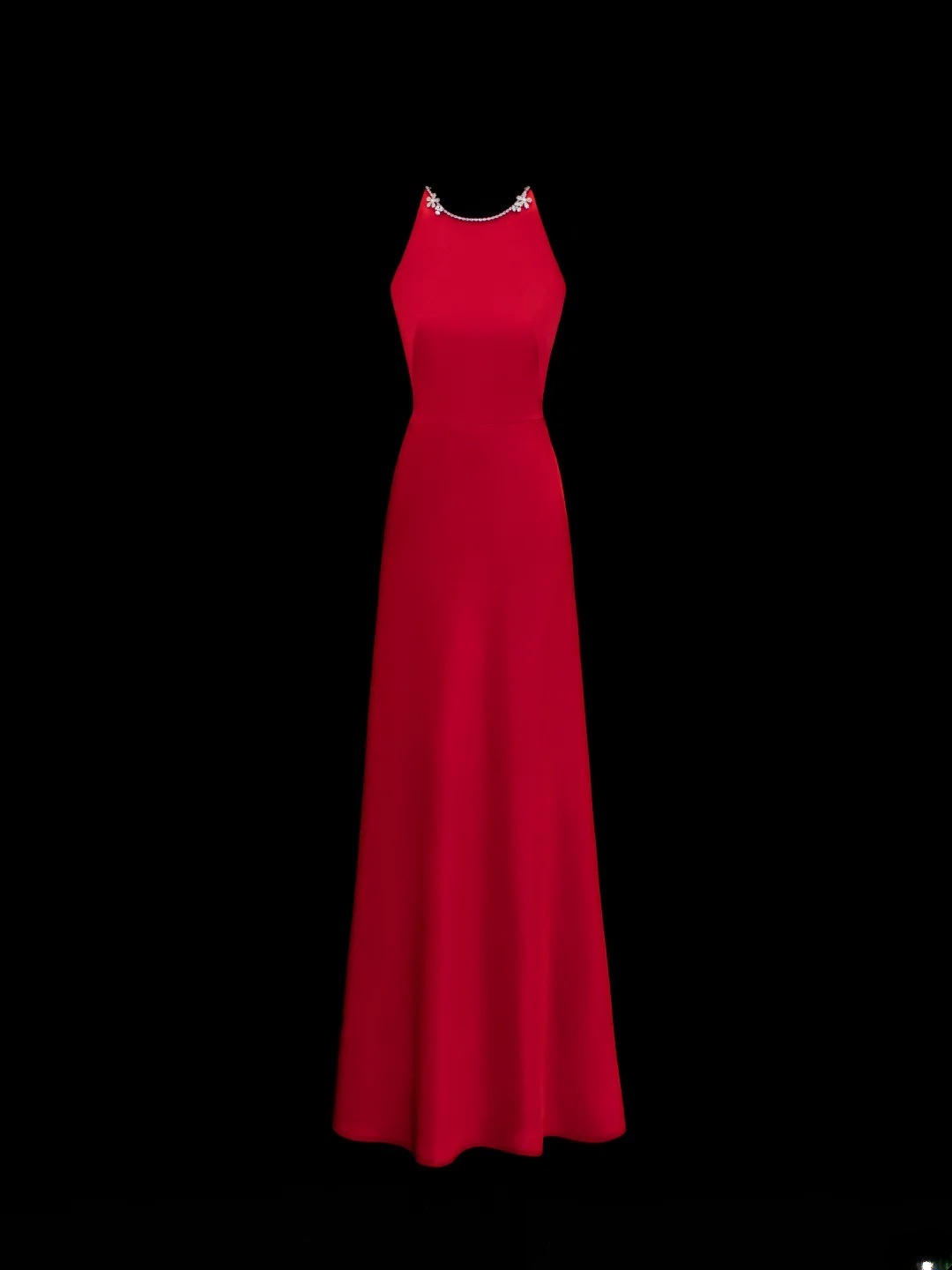 Simple Formal A Line Scoop Red With Beads Style Impress Long Prom Dresses Party Gowns SA057
