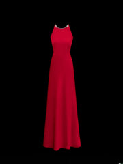 Simple Formal A Line Scoop Red With Beads Style Impress Long Prom Dresses Party Gowns SA057