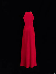 Simple Formal A Line Scoop Red With Beads Style Impress Long Prom Dresses Party Gowns SA057