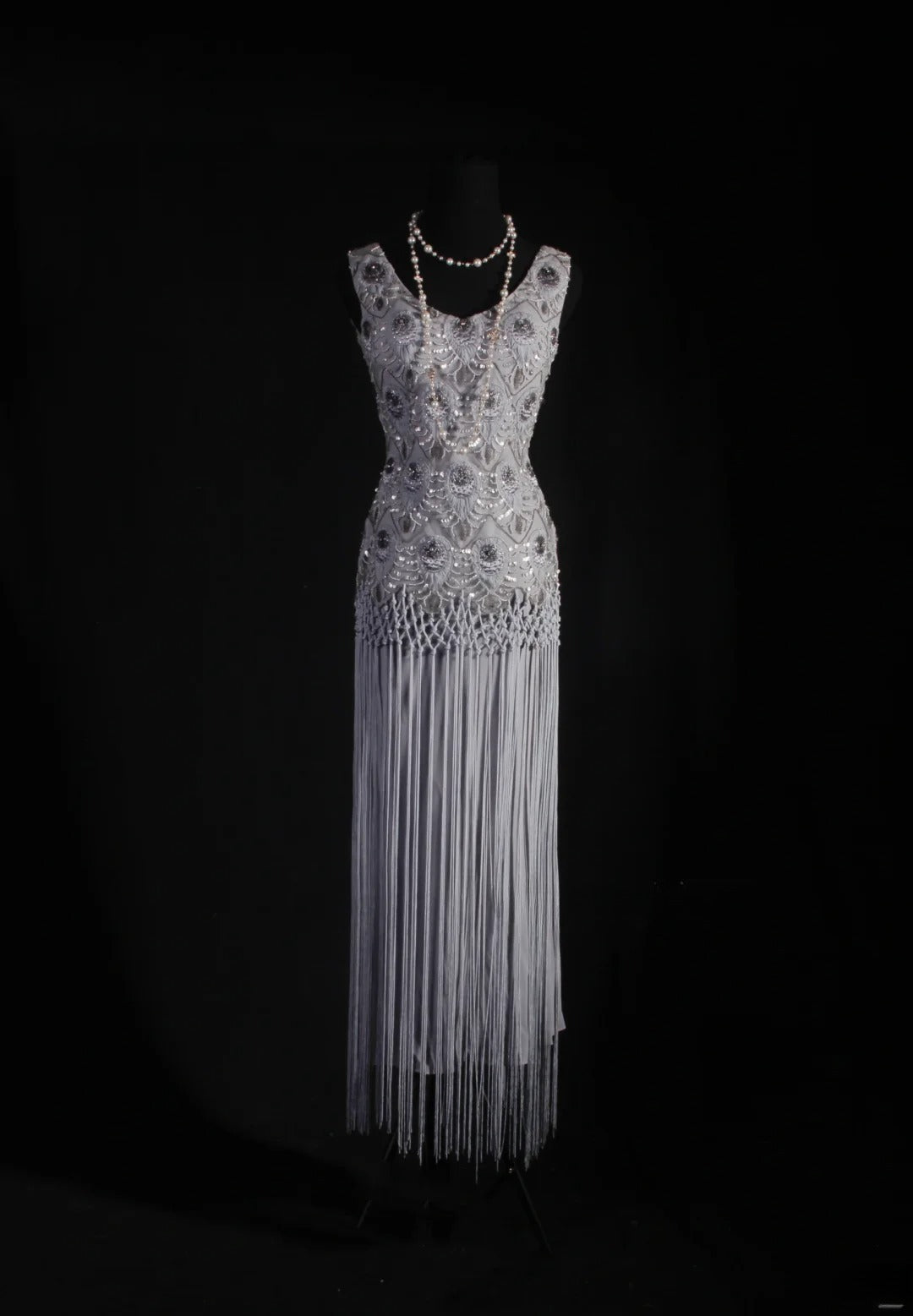 Vintage Sheath V Neck Lace Silver Gray Tassel Long Party Dress With Beads 1950s Retro Classy Birthday Dinner Prom Dress AS058