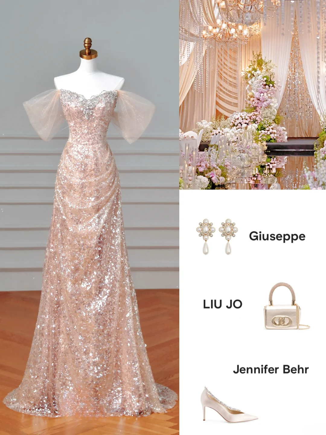 Sparkly Mermaid Sweetheart Sequins Blush Pink With Sleeves Long Formal Prom Dresses Night Outfits Party Gowns AQ066