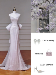 Sparkly Mermaid Spaghetti Straps Sequins With Beaded Sleeveless Long Formal Fancy Prom Evening Dress Dinner Outfits Party Gowns AQ095