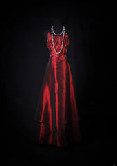 Vintage 80s Formal A Line Spaghetti Strap Burgundy With Beads Sleeveless Long Prom Dresses Party Formal Gowns AS105