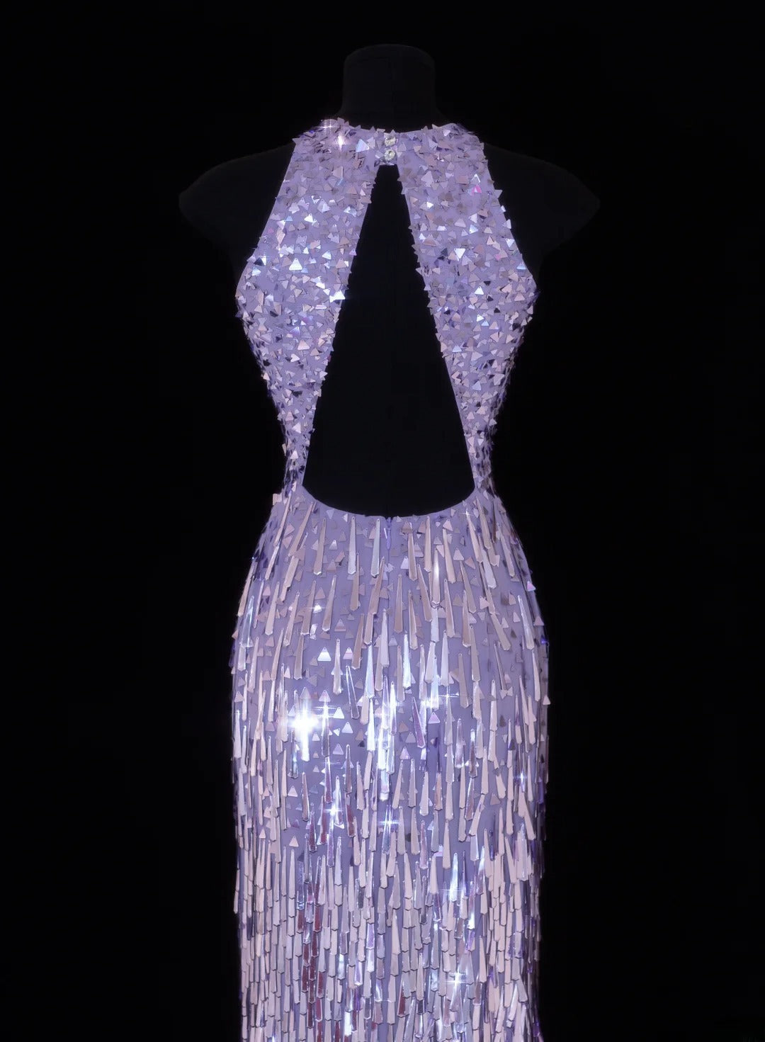 Classy Formal Sheath Scoop Neck Lilac Sequins With Tassel Style Impress Long Prom Dresses Party Gowns SA113