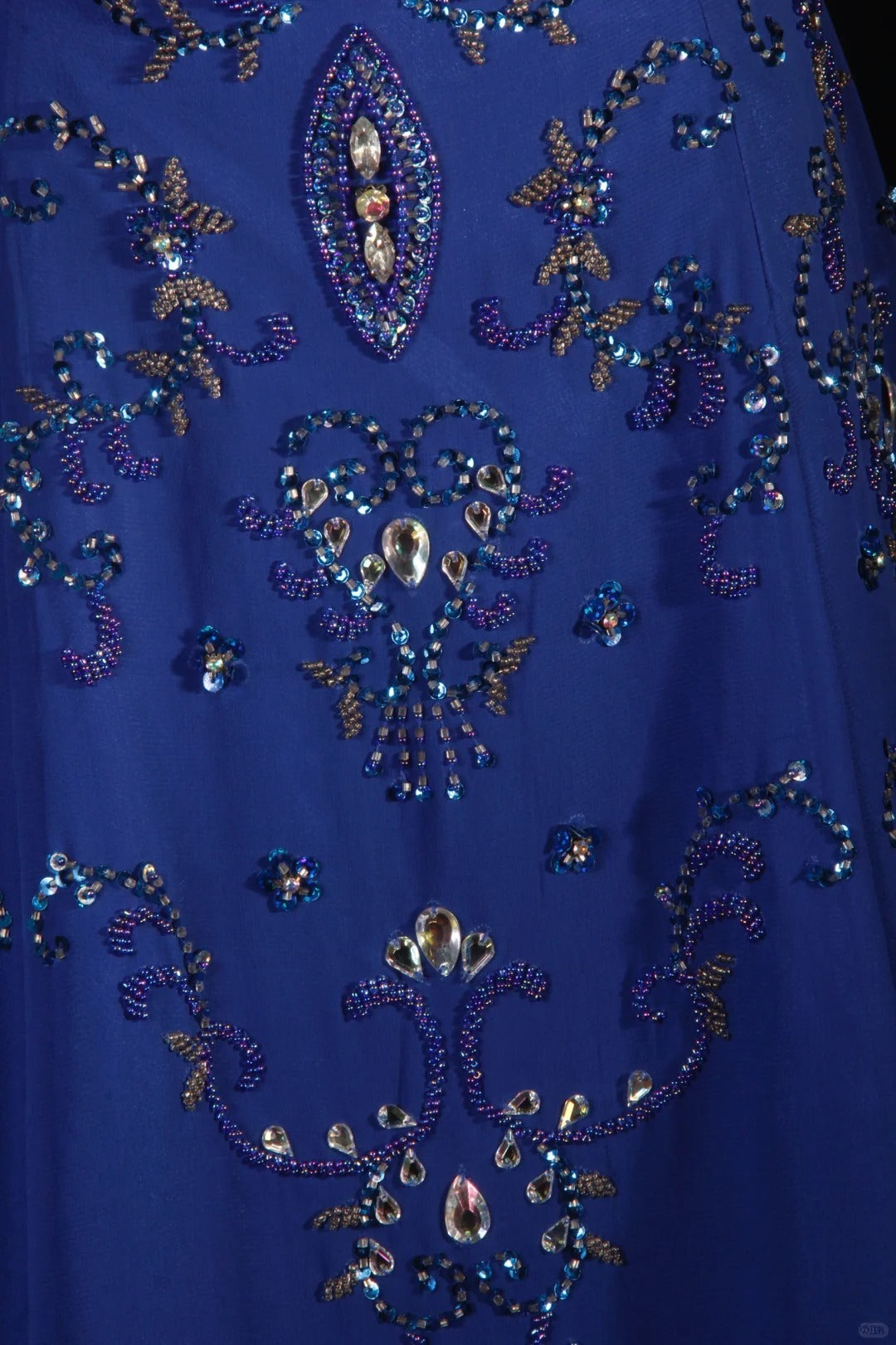 Retro 70s 1960s Formal A Line Strapless Royal Blue With Gem Beads Chiffon Sleeveless Long Prom Dresses Party Formal Gowns AS142