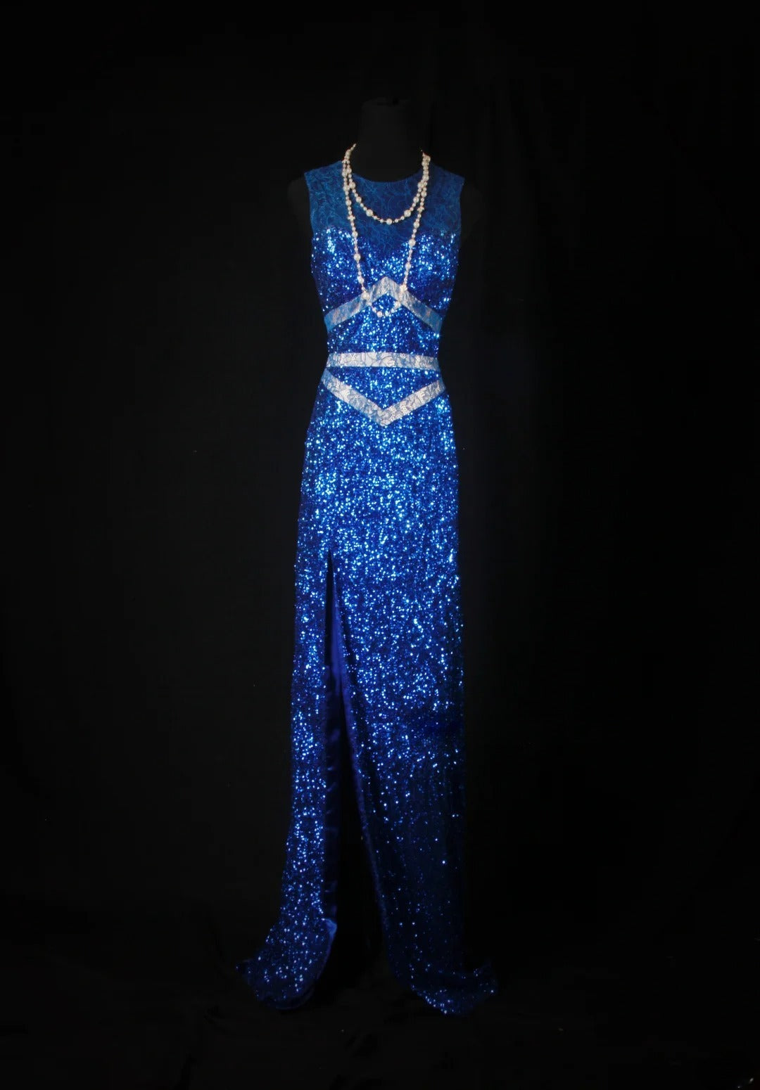 Sparkly Prom Dresses Aesthetic Sheath Royal Blue Sequin With Beads Inspo Impress Long Party Semi Formal Gown For Senior Teens High Schools AS178