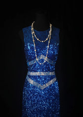 Sparkly Prom Dresses Aesthetic Sheath Royal Blue Sequin With Beads Inspo Impress Long Party Semi Formal Gown For Senior Teens High Schools AS178