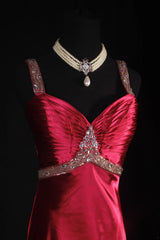 Vintage Prom Dresses Inspiration Mermaid Red Satin Semi Formal 90s Prom Dresses For Teens High Schools AS183