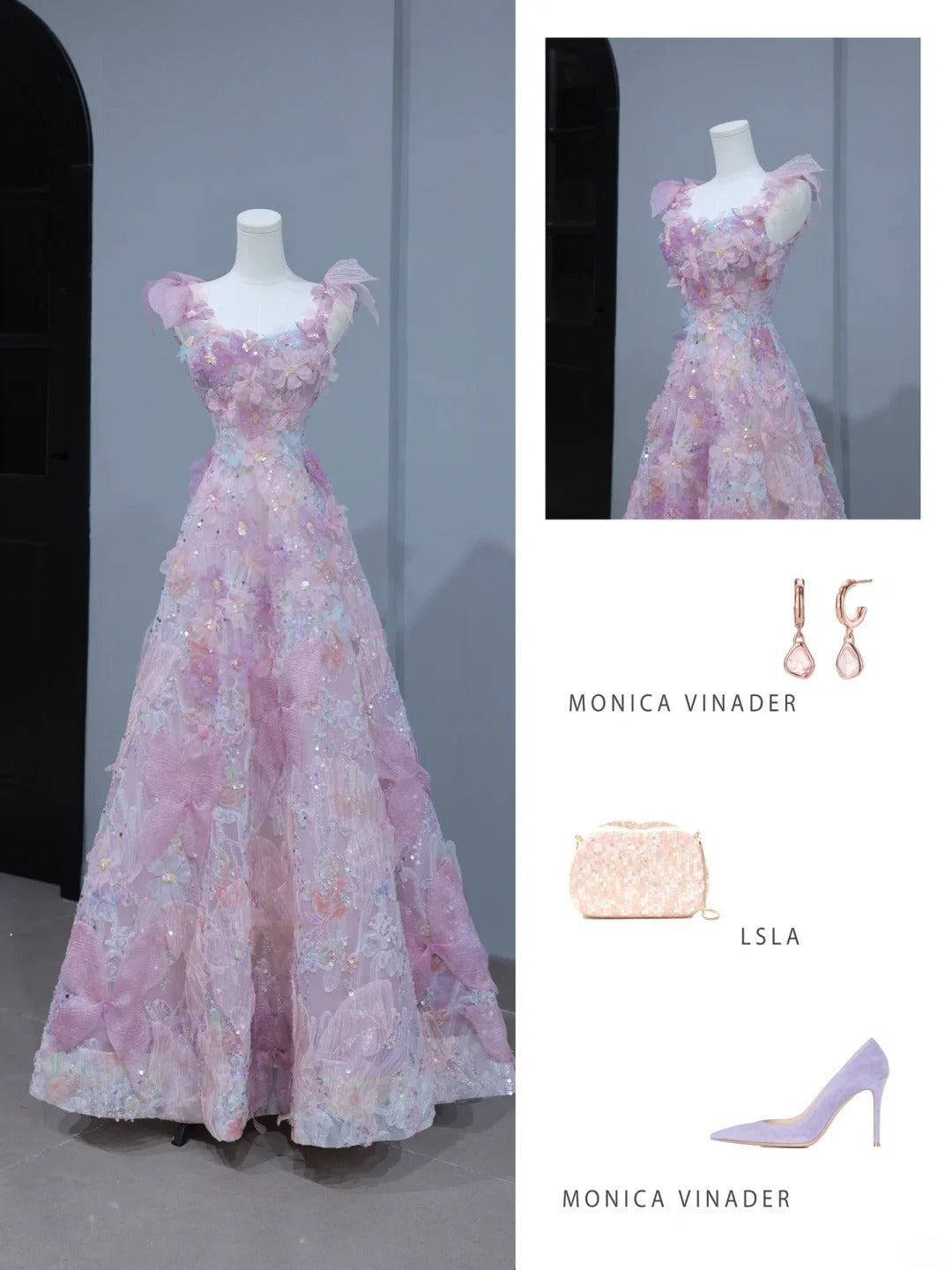 Cute Prom Dresses Aesthetic A Line Spaghetti Straps Pink Floral Inspiration Style Impress Corset Fitted Long Party Formal Gown AS393