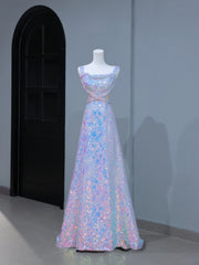 Cute Prom Dresses Aesthetic A Line Square Neck Sequin Long Inspiration Style Impress Corset Fitted Long Party Formal Gown AS400