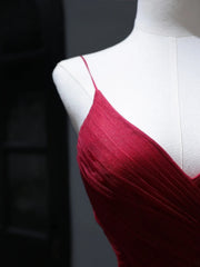 Modest Prom Dresses Aesthetic A Line Spaghetti Straps Burgundy Tulle Inspiration Impress With Pleated Long Party Formal Gown For Teenagers High Schools AS403