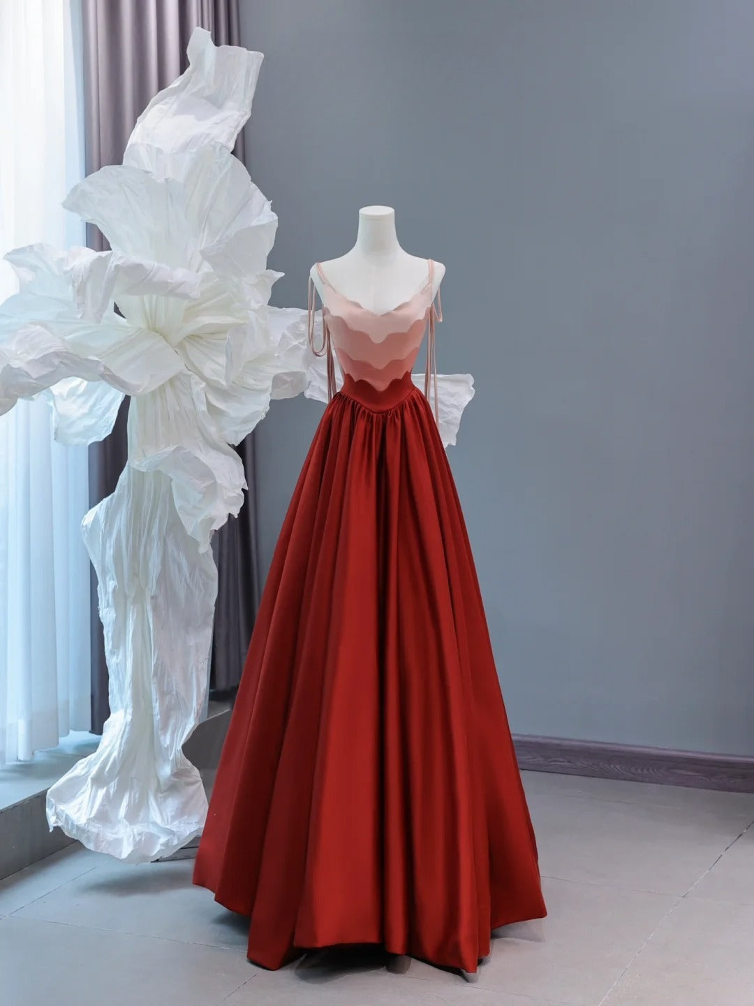 Modest Prom Dresses Aesthetic A Line Spaghetti Straps Burgundy Inspiration Impress Satin Long Party Formal Gown For Teenagers High Schools AS438