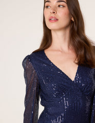 Angel Sleeve Sequin Mini Dress