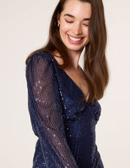 Angel Sleeve Sequin Mini Dress