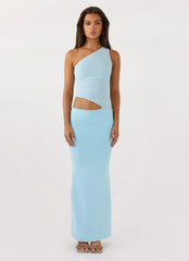 Seranella One Shoulder Maxi Dress - Sky Blue