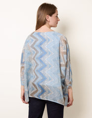Zig Zag Round Neck Oversized Top
