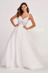 Colette CL2000 Beaded Long Formal Rosette Prom Ball Gown