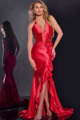 Jovani D5306 Long Ruffle Fitted Formal Prom Dress