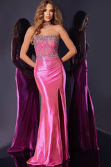 Jovani D5504 Fitted Gown Long Formal Beaded Prom Dress