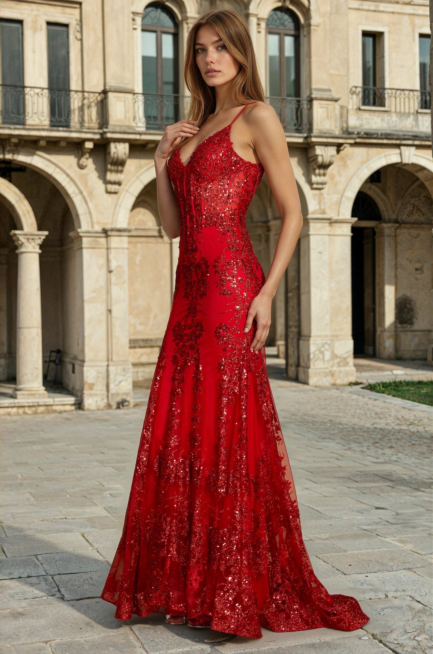 Fitted Corset Long Formal Prom Dress For Formal Event