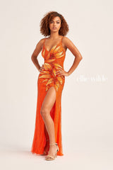 Ellie Wilde EW35066 Formal Long Sequin Fitted Prom Gown