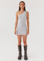 Irridessa One Shoulder Mini Dress - Mist