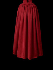 Cute Prom Dresses Ball Gown Strapless Burgundy With 3D Flowers Long Formal Evening Dress N3929