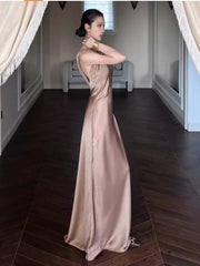 Sexy Prom Dresses Mermaid One Shoulder Champagne Satin With Pleated Formal Evening Dress N3980