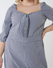 Curve Milkmaid Gingham Jumpsuit