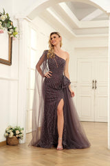 High Couture NR2235 Long One Shoulder Formal Prom Dress