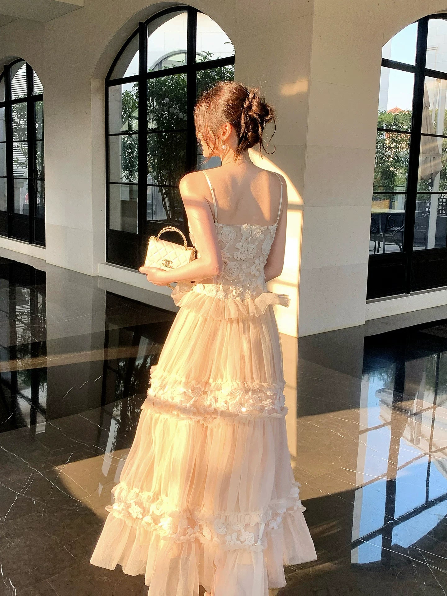Modest A line Spaghetti Straps Pink Ankle Length Lace Prom Dresses Wedding Guest Dress 20th Party Birthday Outfits AB2434