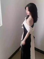 Unique Mermaid One Shoulder Black Prom Dresses Inspiration Long Party Night Gowns 20th Birthday Outfits AB2248